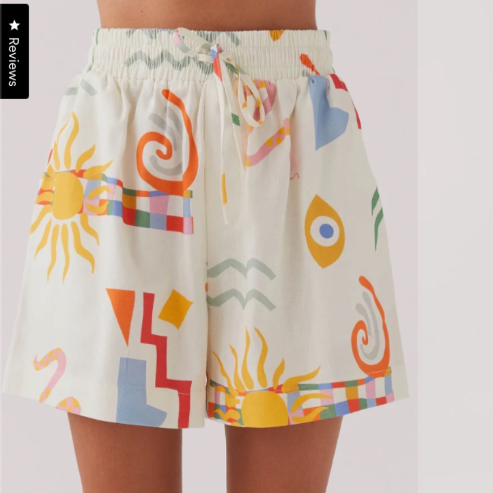 Print Linen Shorts (NEW-- TAGS ON)